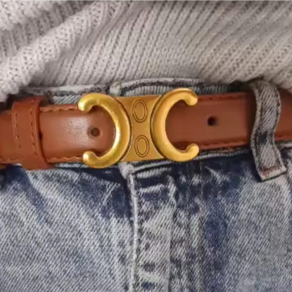 New Anthopologie Leather Belt With Gold Tone Hardware NWOT